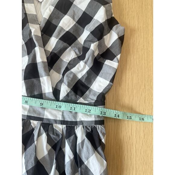 JCREW BLACK GINGHAM POPLIN RUFFLE MIDI DRESS SIZE 0 NWT 2039 - Picture 7 of 9